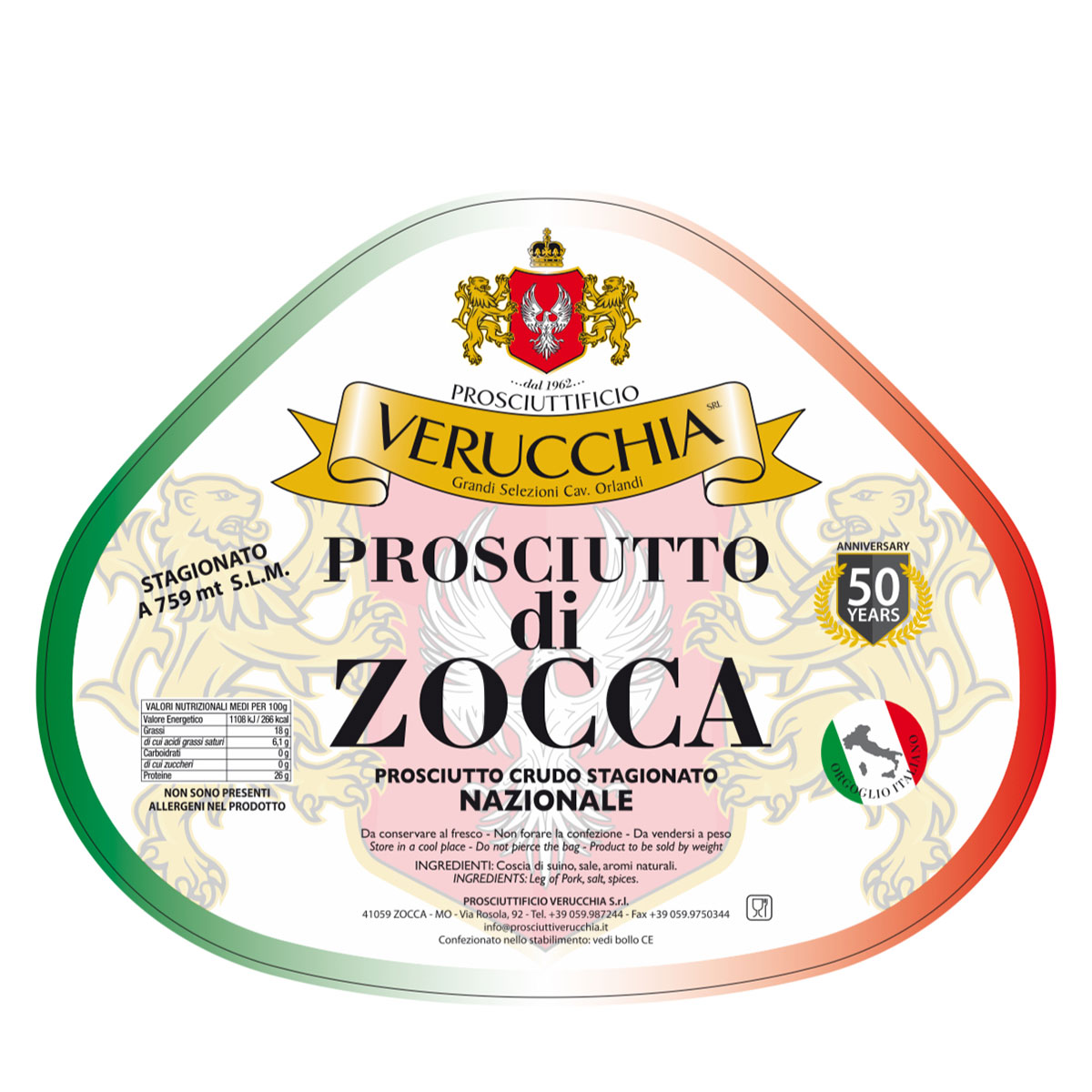 Prosciutto di Zocca Trancio - Kg 2,500